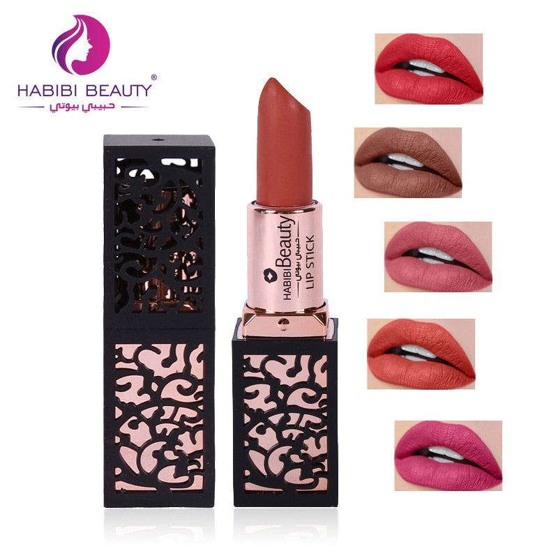 HABIBI BEAUTY Makeup Matte Lipstick 24Colors Vevet Long Lasting Kissproof All Day Lipstick Best Selling 2018 For Girls