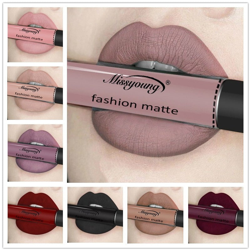Matte Lip Gloss Nude Makeup Tint Waterproof Liquid Lipstick Pintalabios Rouge a Levre Mat Lip Volume Plumper Gloss Lippenstift