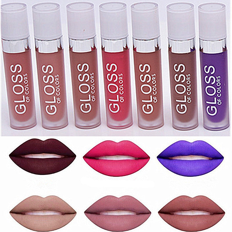 Matte Lip Gloss Long Lasting Lip Gloss Waterproof Lipgloss Makeup Liquid Lipstick 15 Colors Brown Nude Chocolate Color lip Batom