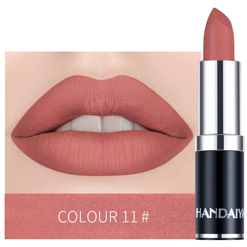 1PC Nude Waterproof Lipstick Matte Pumpkin Color Lipstick Vitamin E Moisturizing Water-Resistant Profissional Lipstick Maquillaj