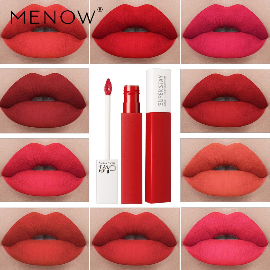 Menow Waterproof Long Lasting Matte Batom Easywear Lip Gloss Hot Matte Liquid Lipstick Levre Makeup Sexy Red Color Lipgloss