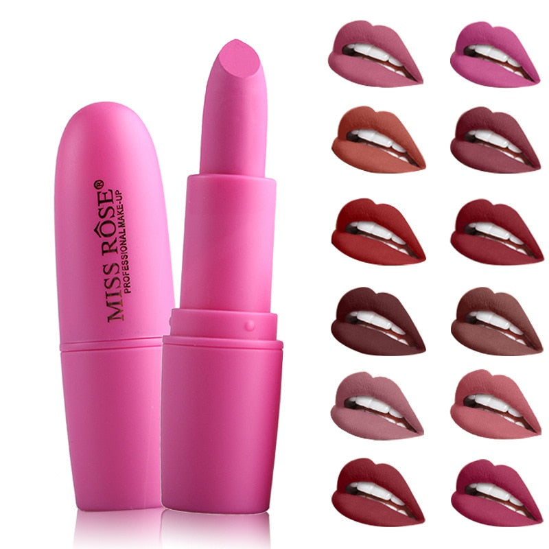 2017 New Lipsticks For Women Sexy Brand Lips Color Cosmetics Waterproof Long Lasting Nude Lipstick Matte Makeup