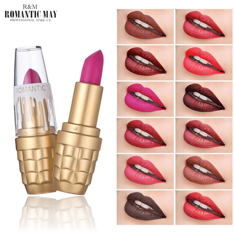 Velvet Matte Lipstick Makeup Golden Nude lipstick Matte  Long Lasting Lips Stick Makeup Cosmetics for women