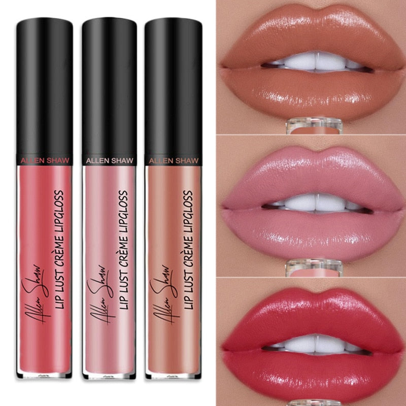 Cream Lip Gloss Lip Plumper Makeup Waterproof Moist Lip Tint Shimmer Glitter Liquid Lipstick Long Lasting Lips Nude Lipgloss